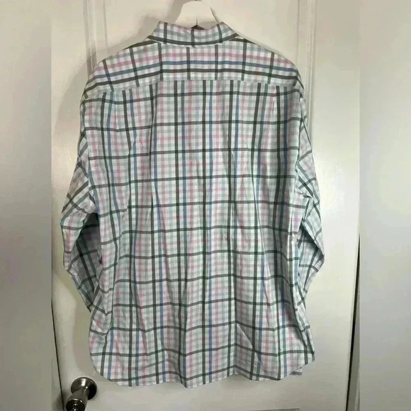 J. Crew Mens Dark Patina Roadmap Gin Pastel Slim Flex Untucked Button-Down Shirt - Picture 3 of 6